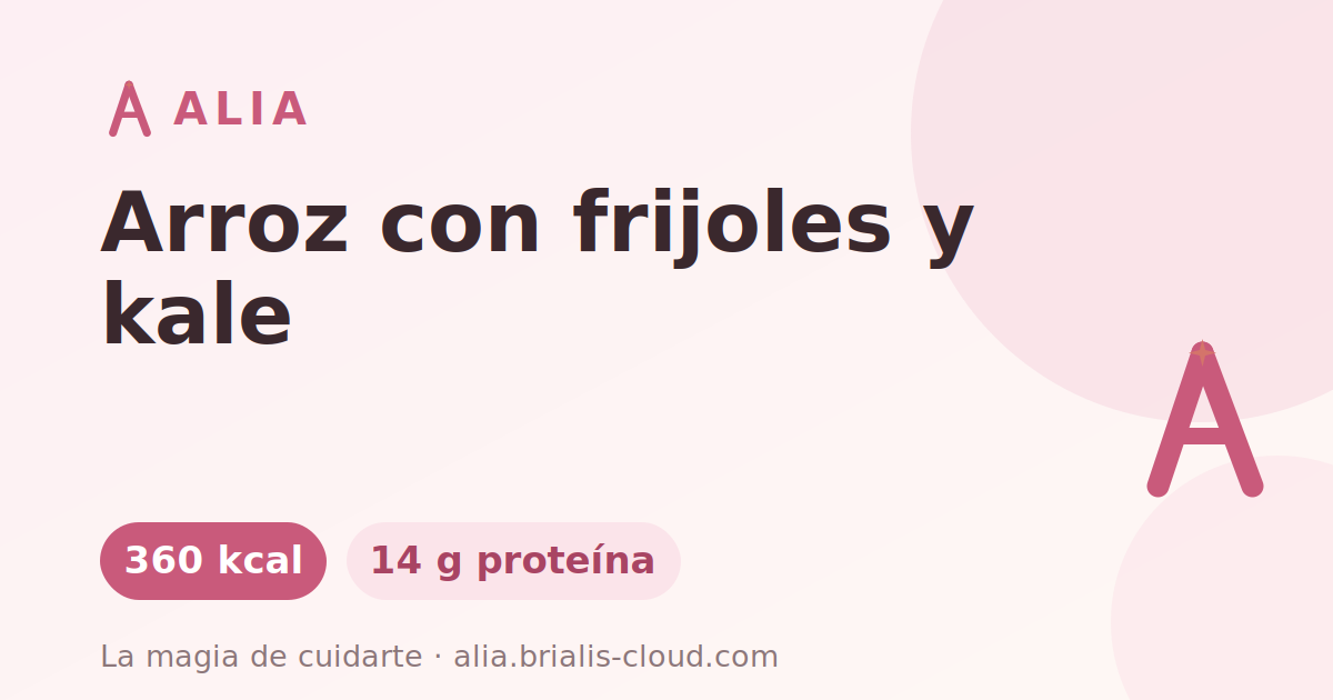 Arroz con frijoles y kale