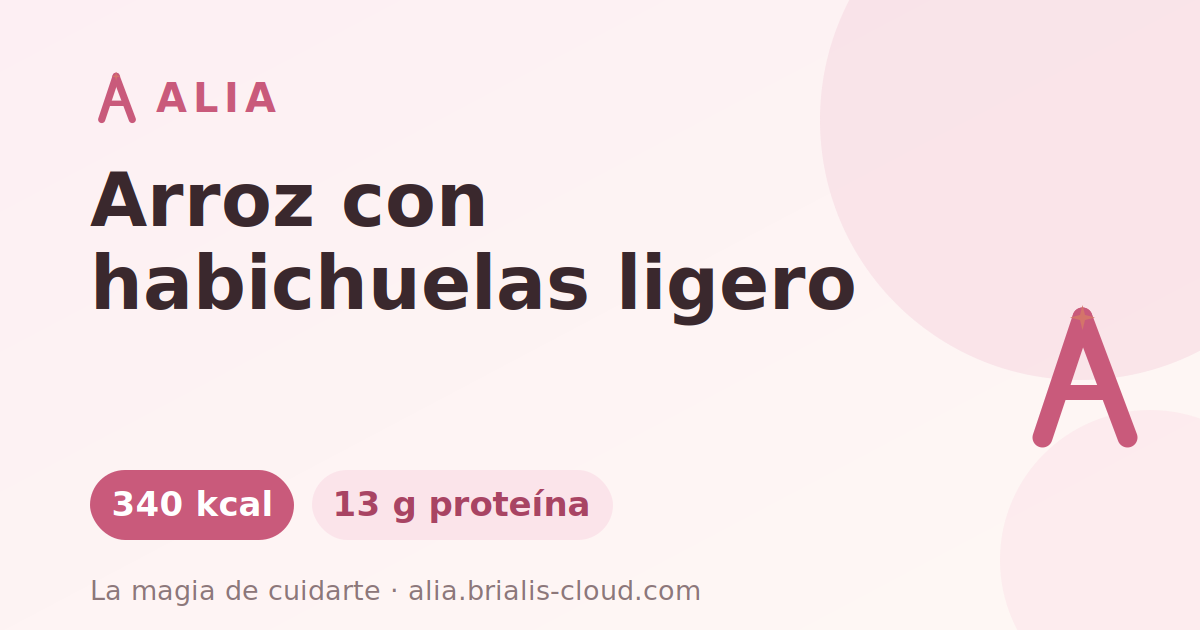 Arroz con habichuelas ligero