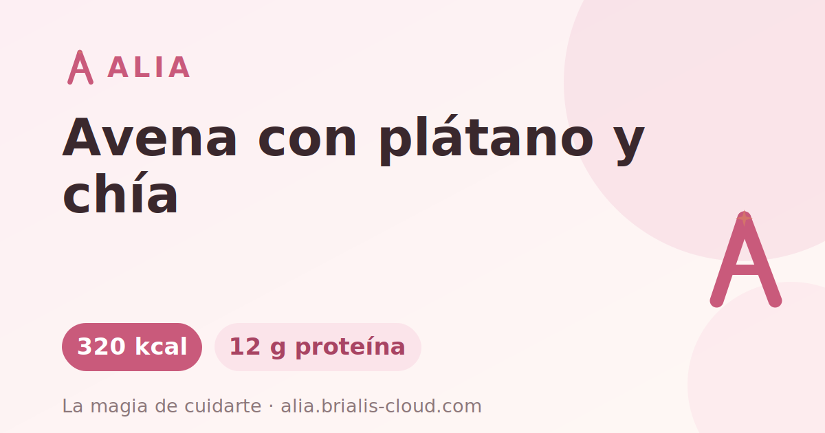 Avena con plátano y chía