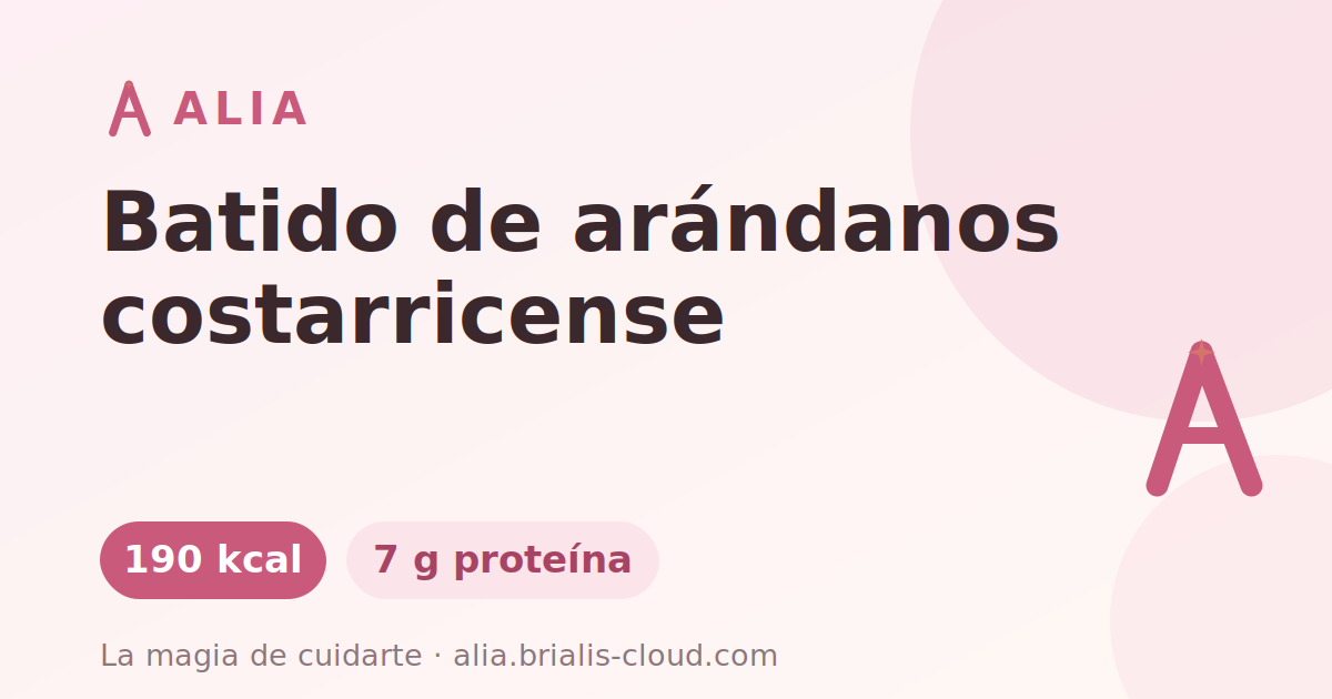 Batido de arándanos costarricense