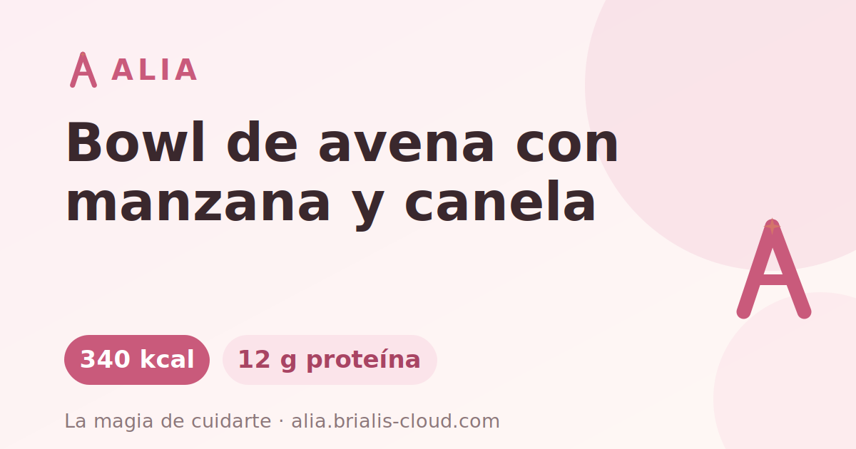 Bowl de avena con manzana y canela