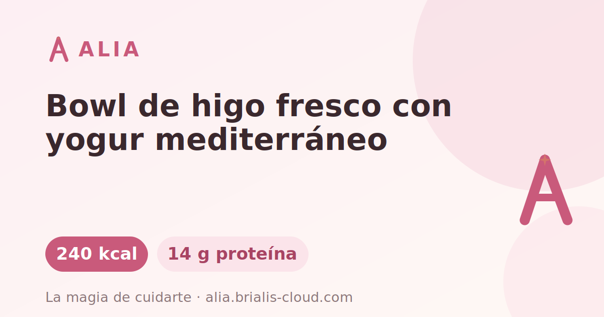 Bowl de higo fresco con yogur mediterráneo