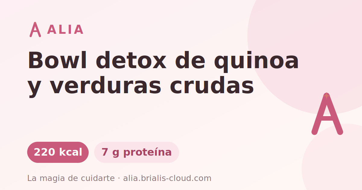 Bowl detox de quinoa y verduras crudas