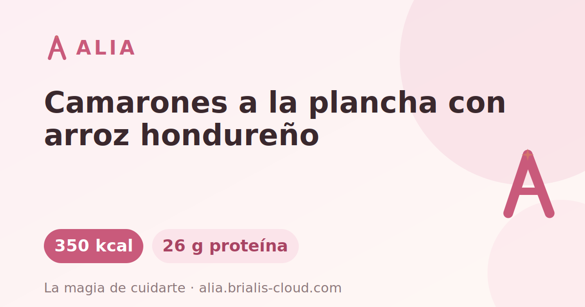 Camarones a la plancha con arroz hondureño