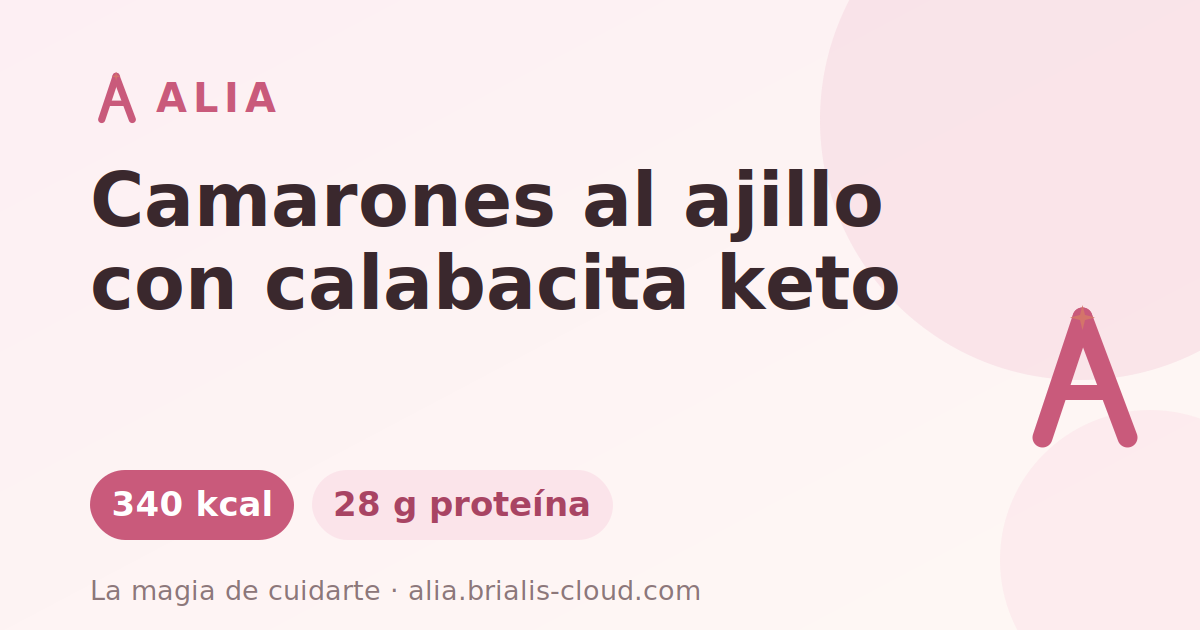 Camarones al ajillo con calabacita keto