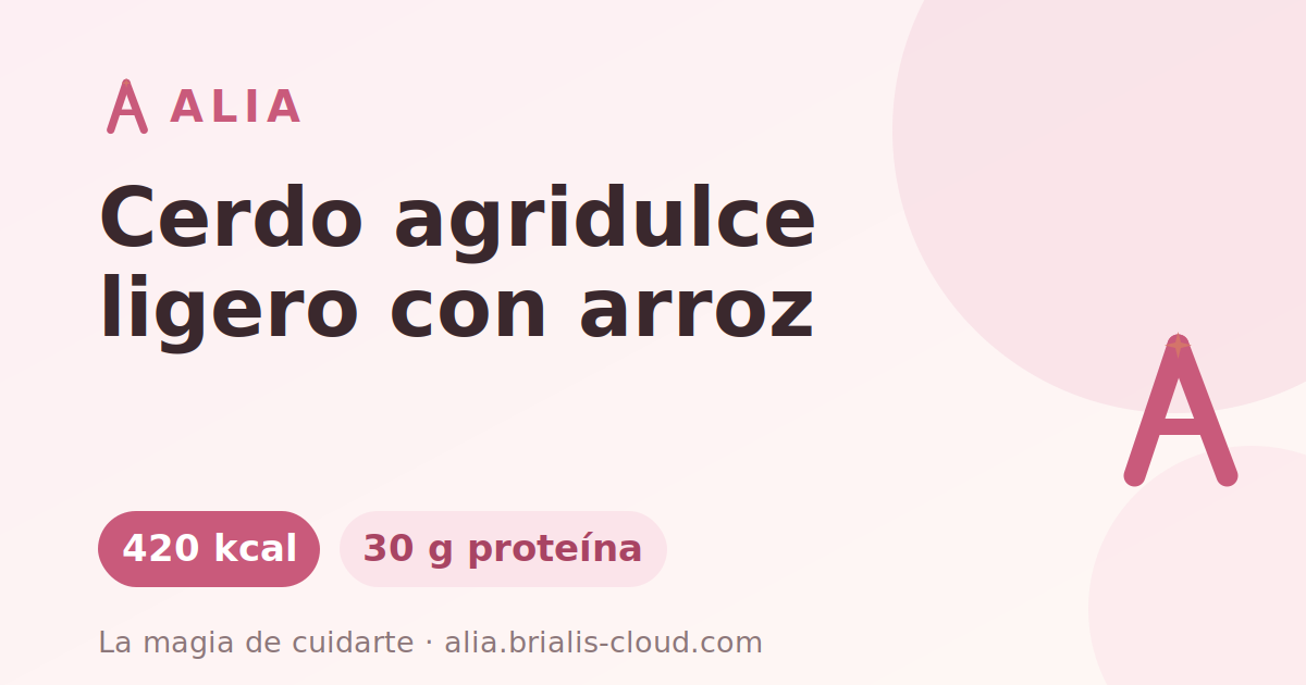 Cerdo agridulce ligero con arroz