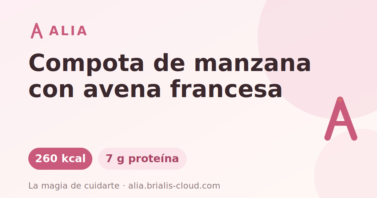 Compota de manzana con avena francesa