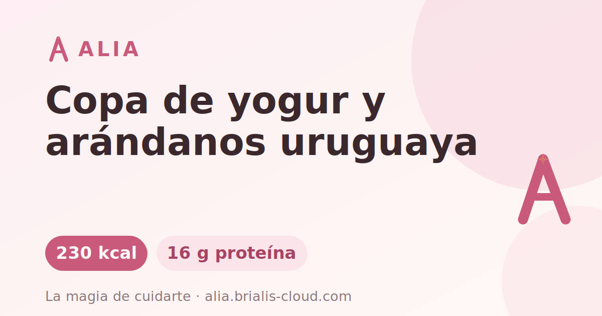 Copa de yogur y arándanos uruguaya