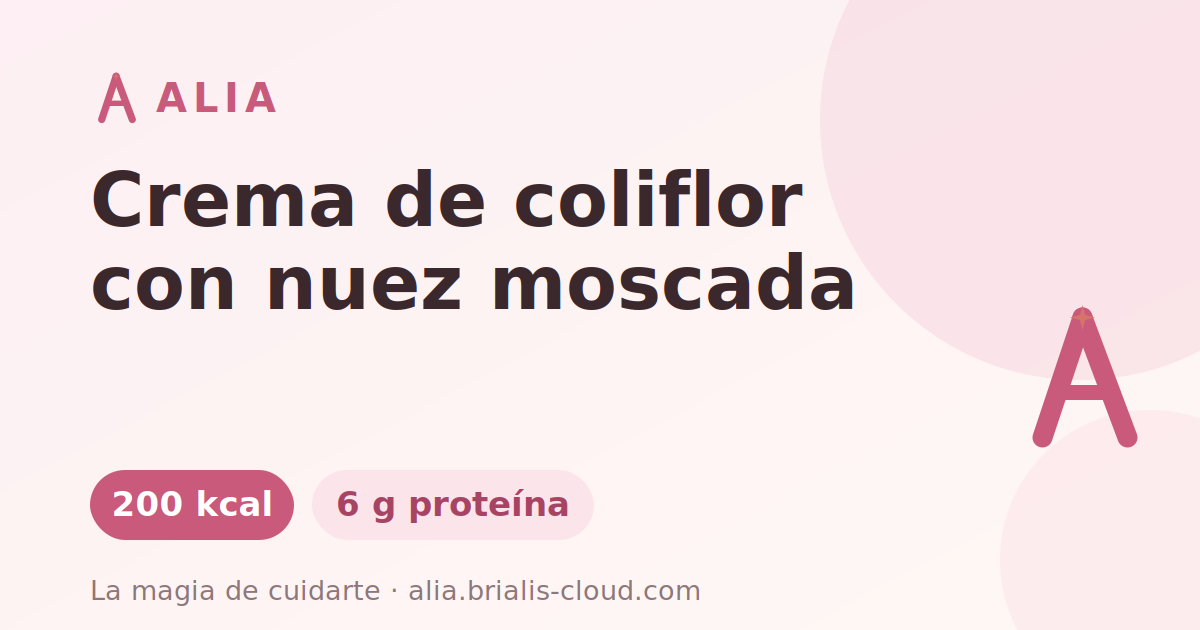 Crema de coliflor con nuez moscada