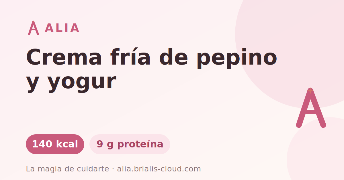 Crema fría de pepino y yogur