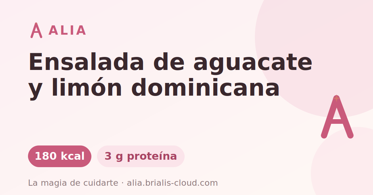 Ensalada de aguacate y limón dominicana