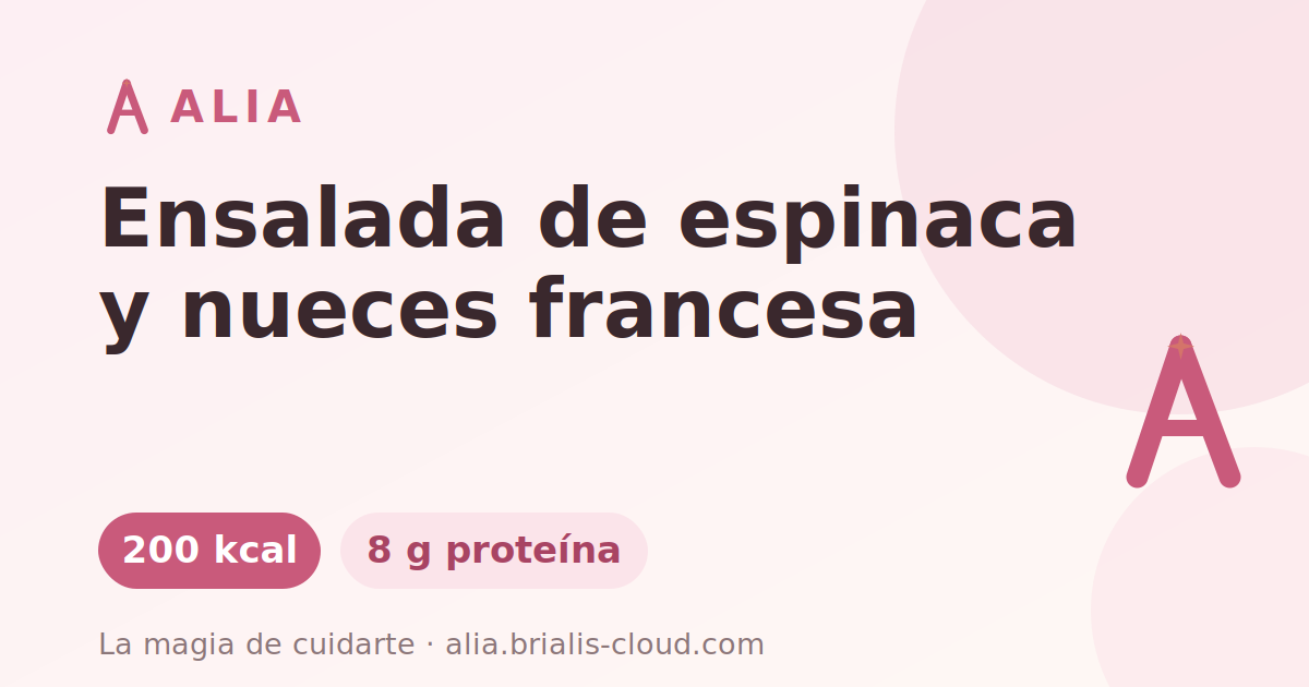 Ensalada de espinaca y nueces francesa