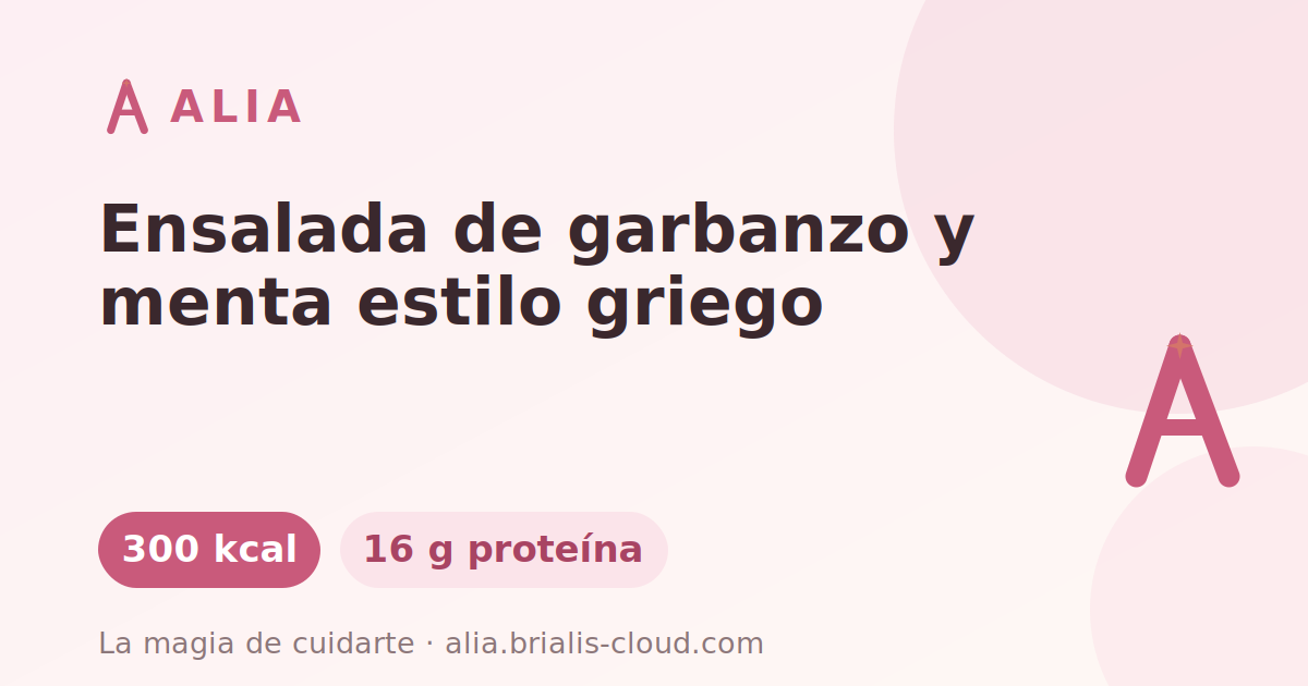 Ensalada de garbanzo y menta estilo griego