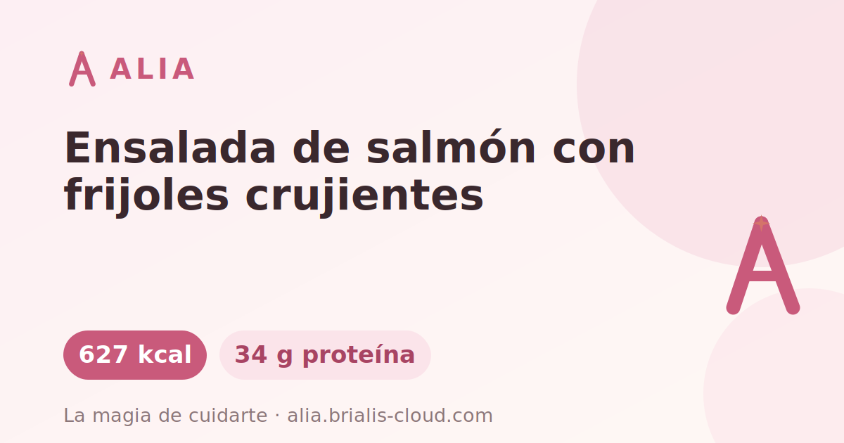 Ensalada de salmón con frijoles crujientes