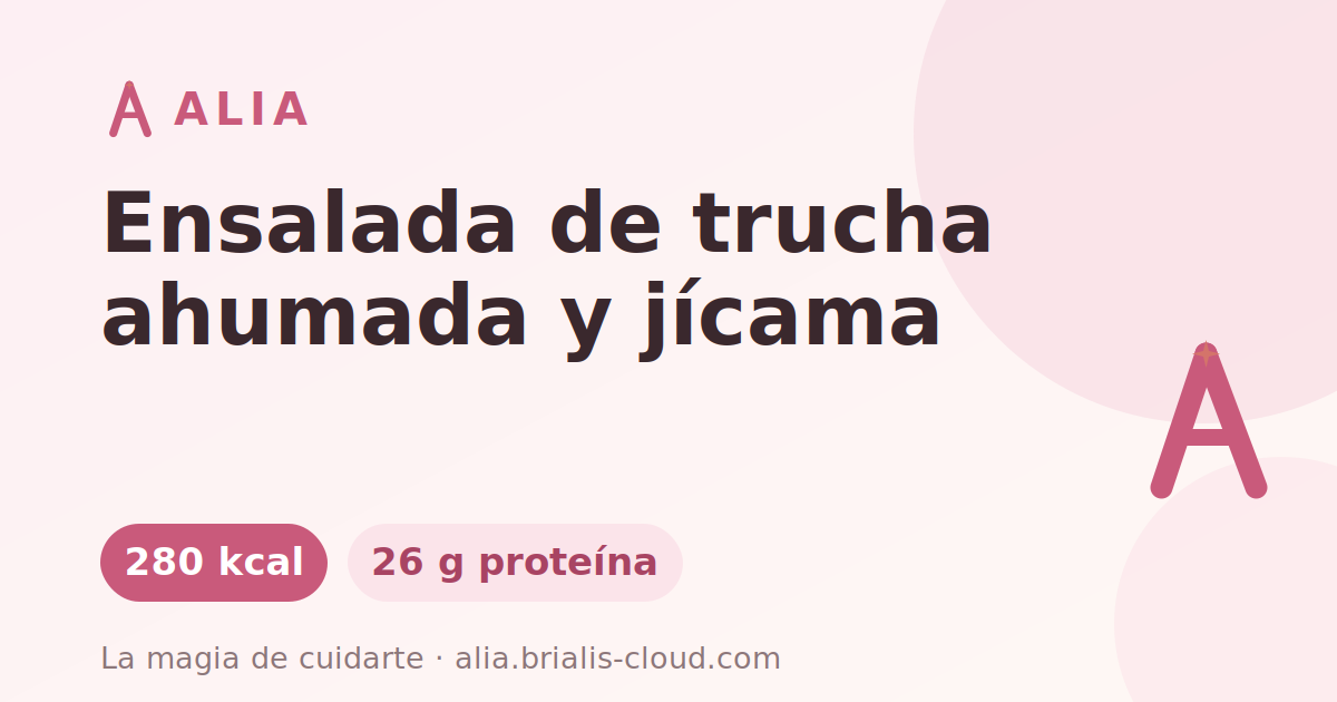 Ensalada de trucha ahumada y jícama