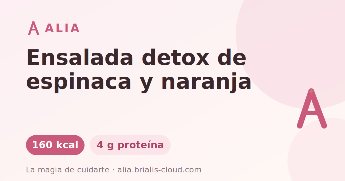 Ensalada detox de espinaca y naranja