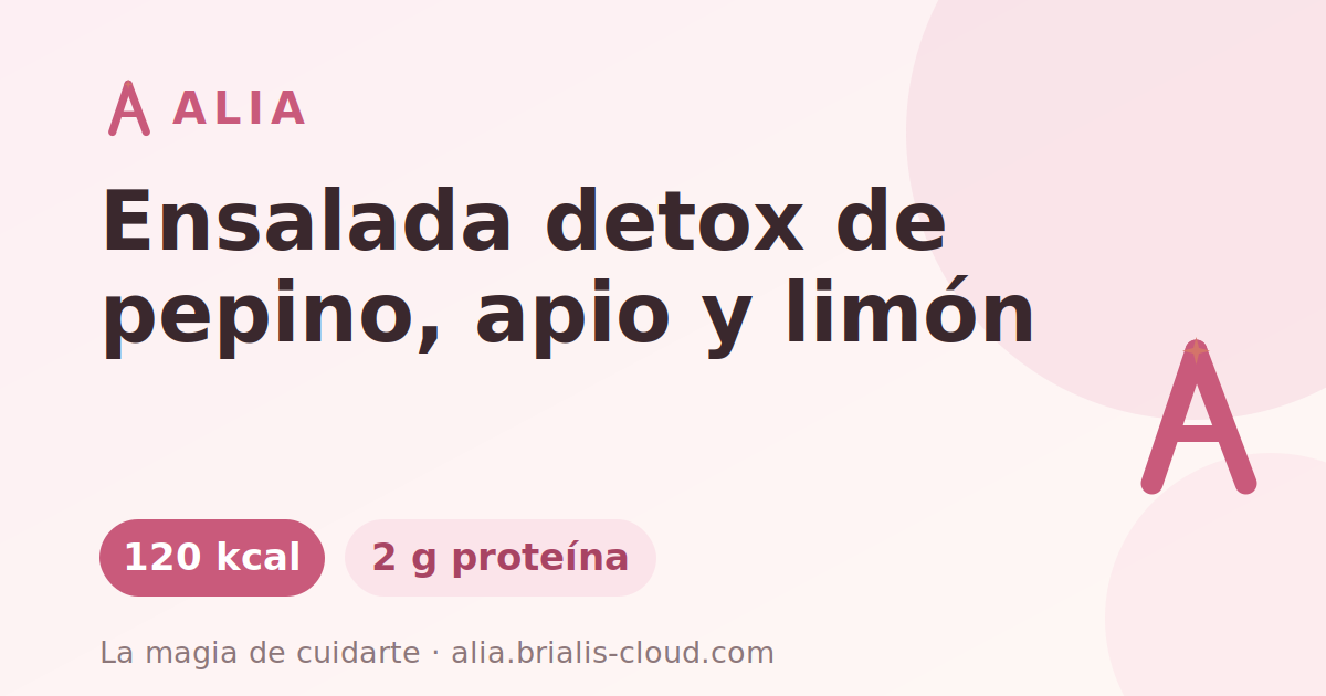 Ensalada detox de pepino, apio y limón
