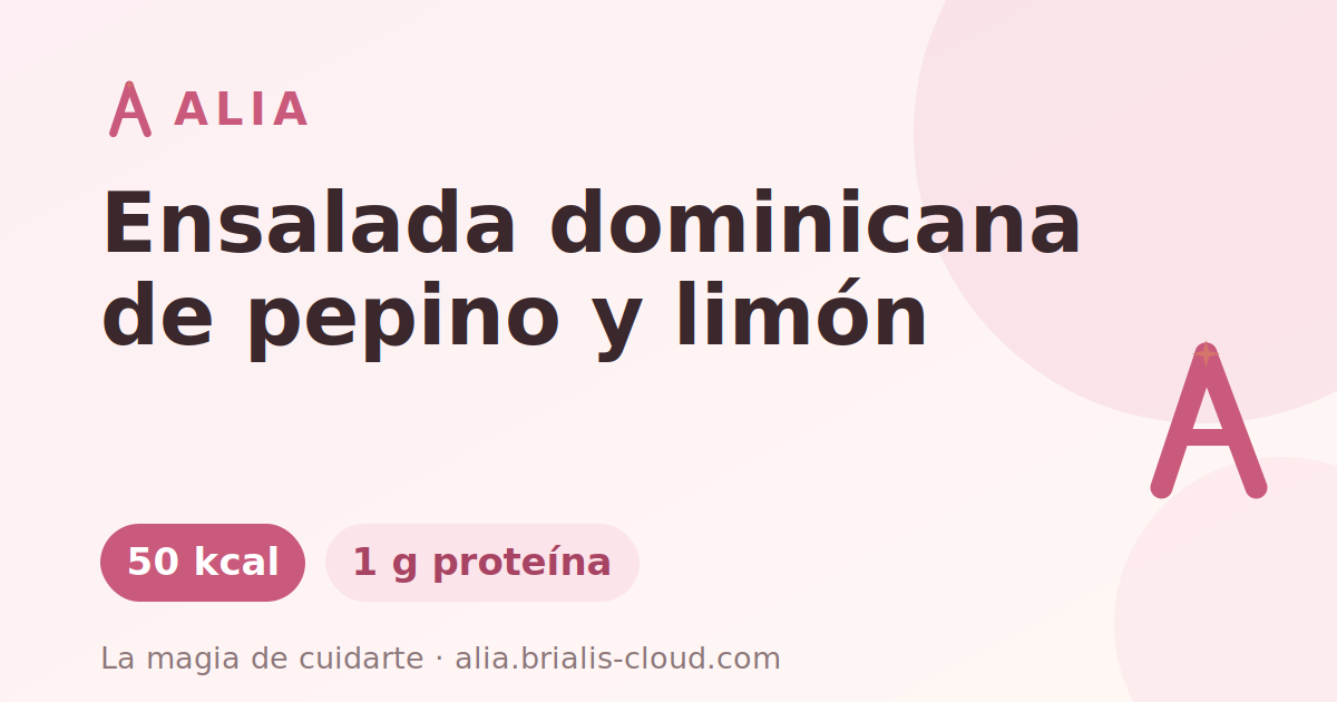 Ensalada dominicana de pepino y limón