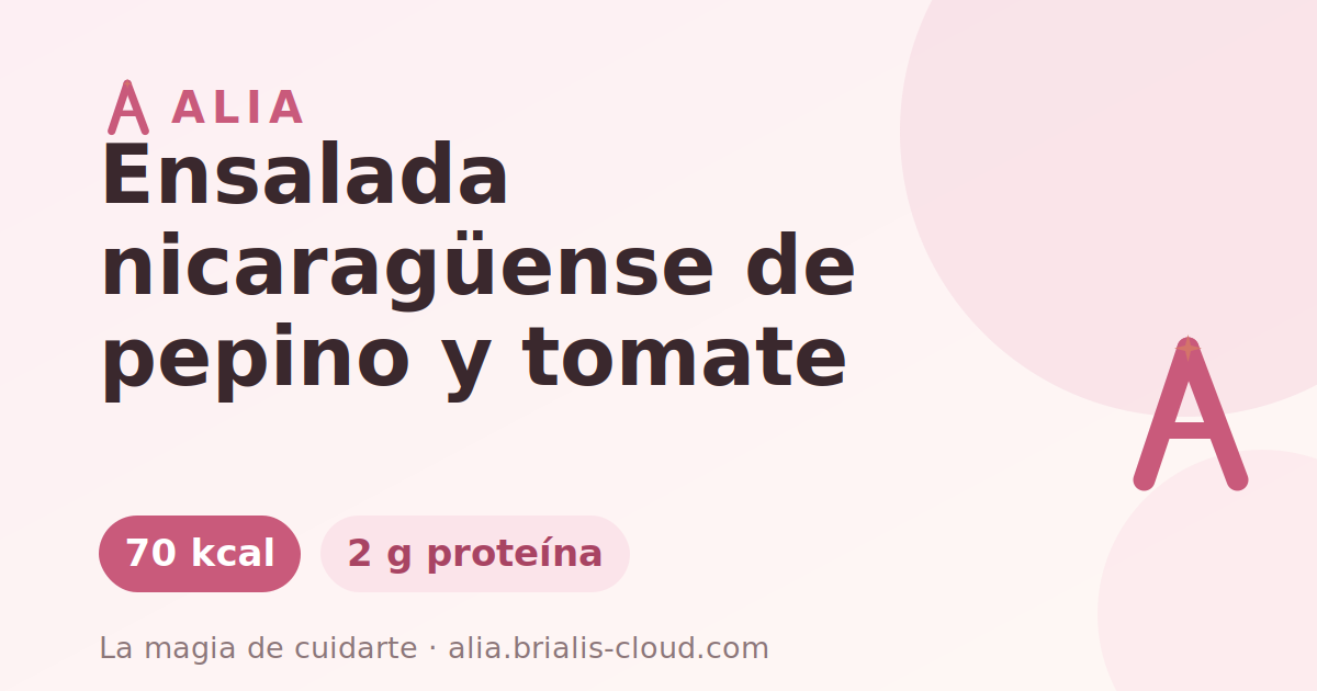 Ensalada nicaragüense de pepino y tomate
