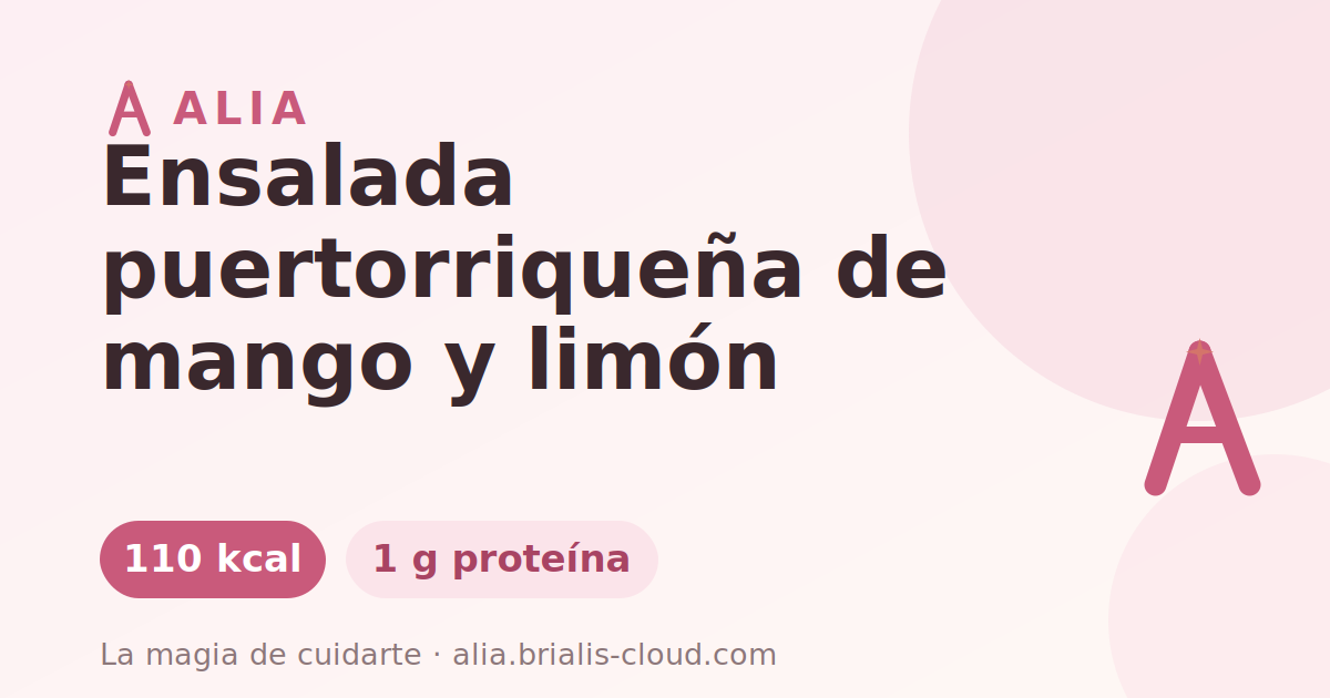 Ensalada puertorriqueña de mango y limón