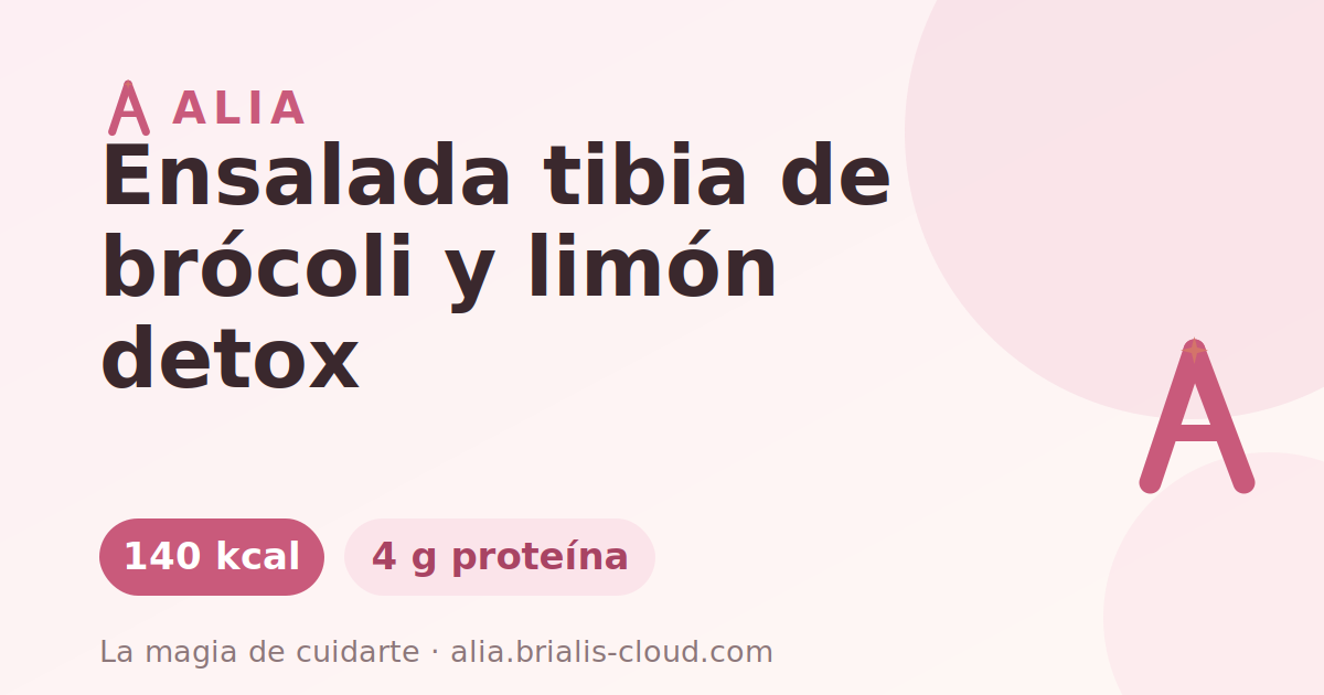 Ensalada tibia de brócoli y limón detox