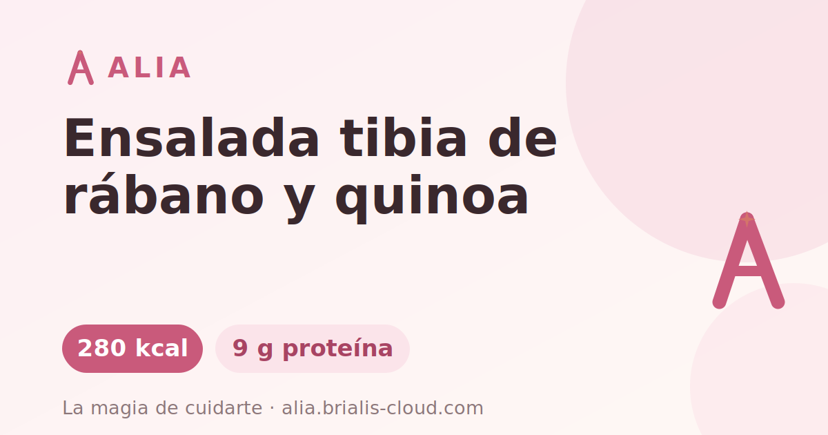 Ensalada tibia de rábano y quinoa