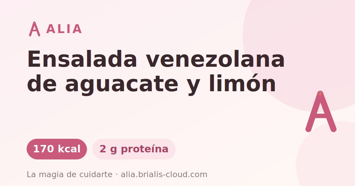 Ensalada venezolana de aguacate y limón