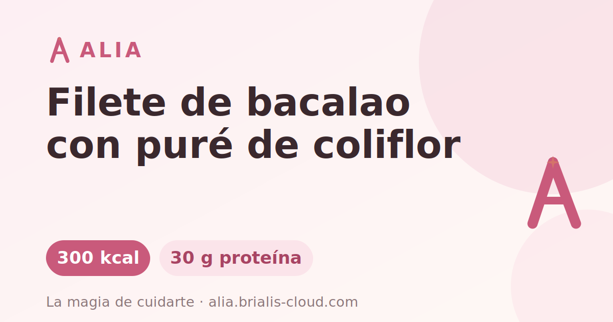 Filete de bacalao con puré de coliflor