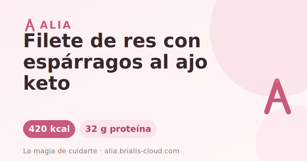 Filete de res con espárragos al ajo keto