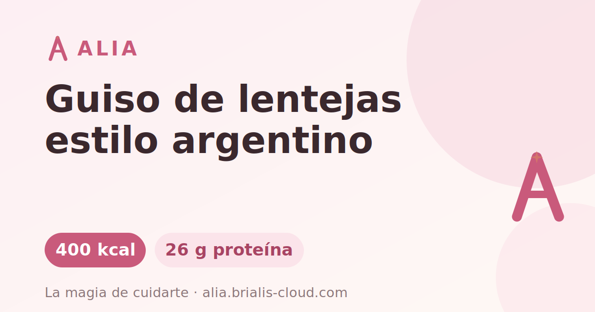 Guiso de lentejas estilo argentino
