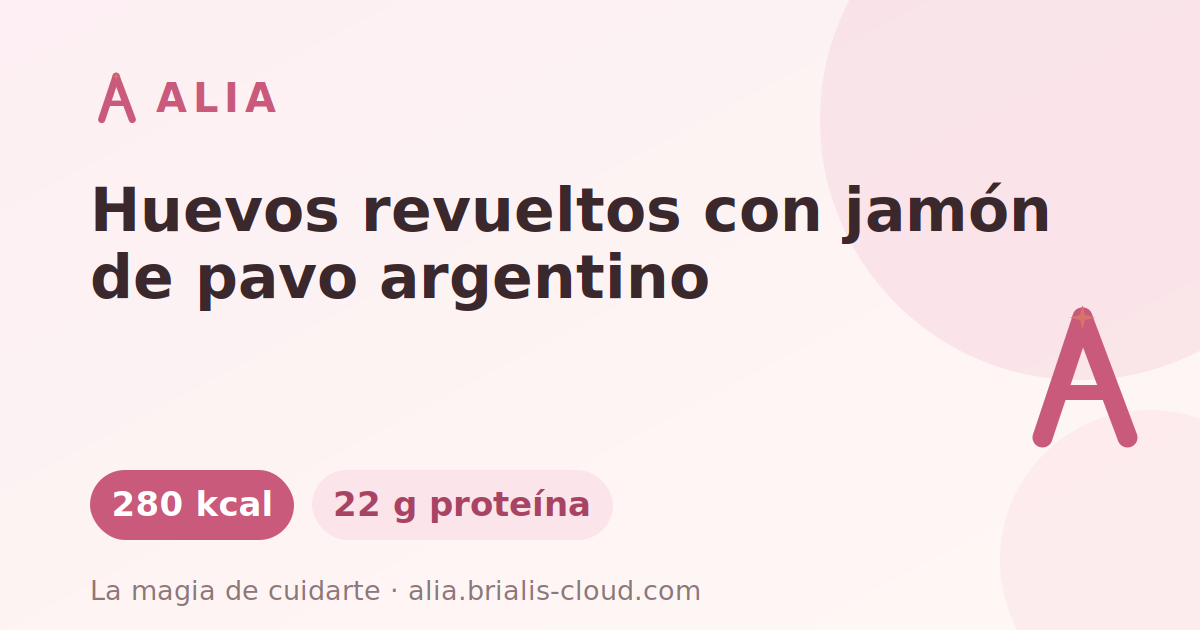 Huevos revueltos con jamón de pavo argentino