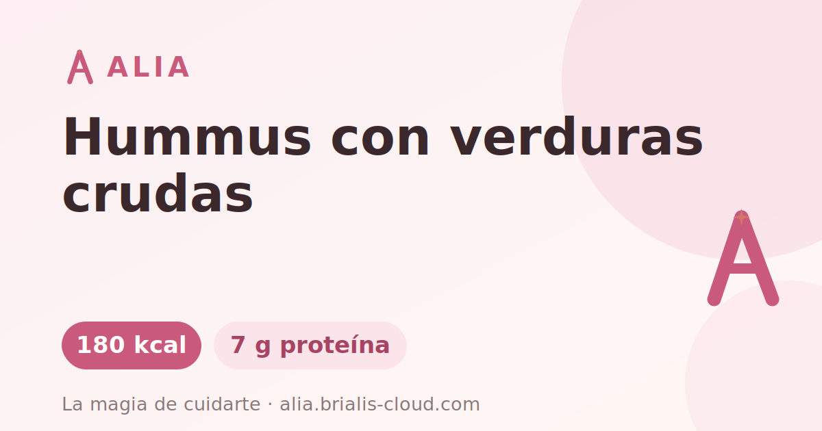 Hummus con verduras crudas