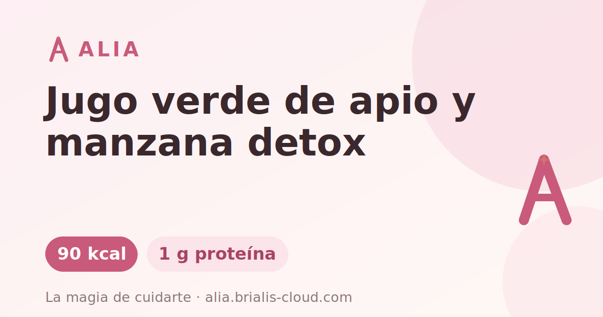 Jugo verde de apio y manzana detox