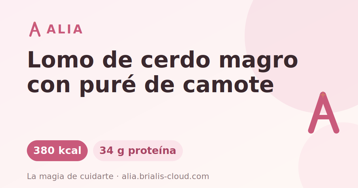 Lomo de cerdo magro con puré de camote