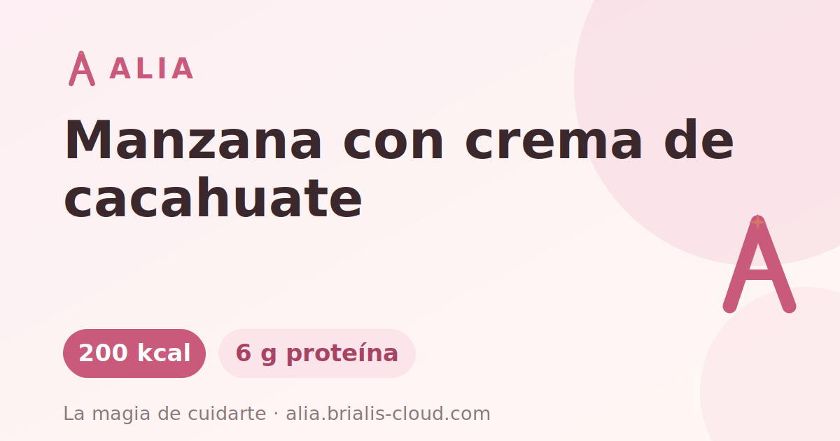 Manzana con crema de cacahuate