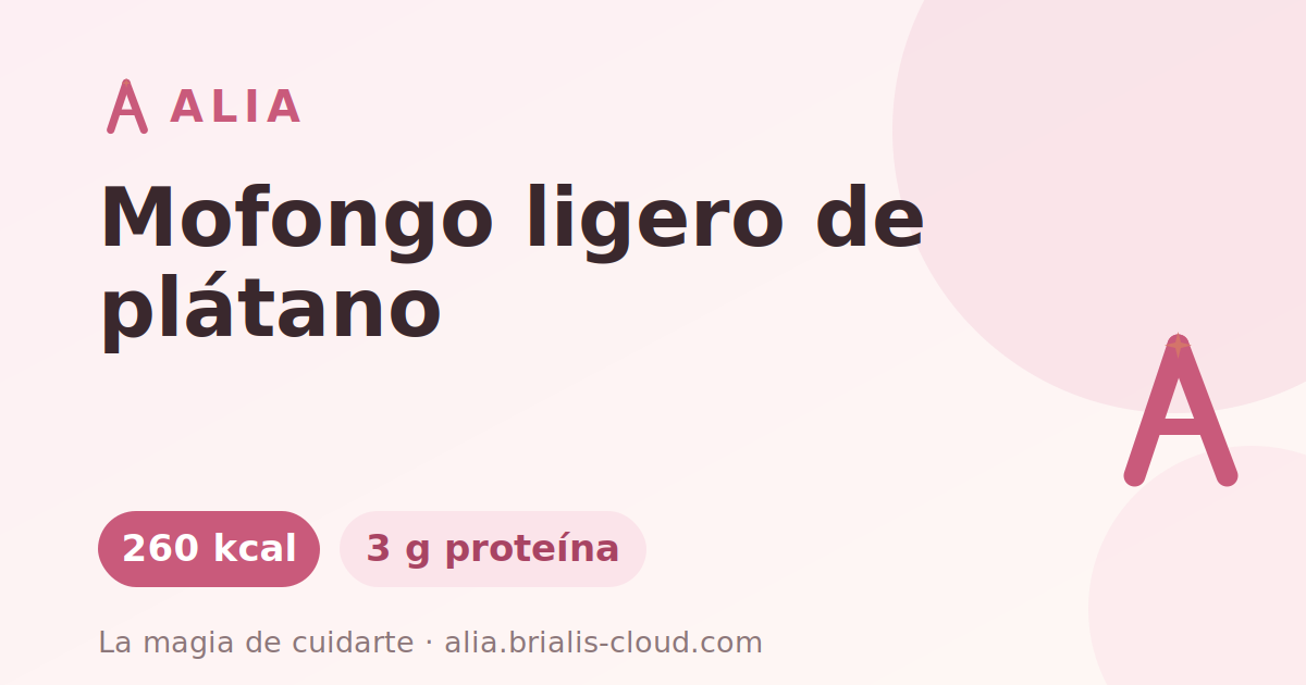 Mofongo ligero de plátano