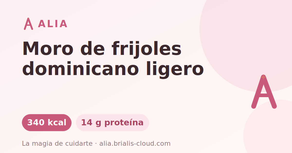 Moro de frijoles dominicano ligero