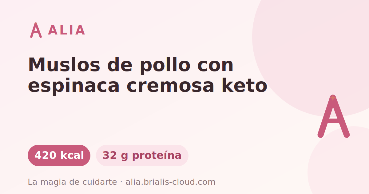 Muslos de pollo con espinaca cremosa keto