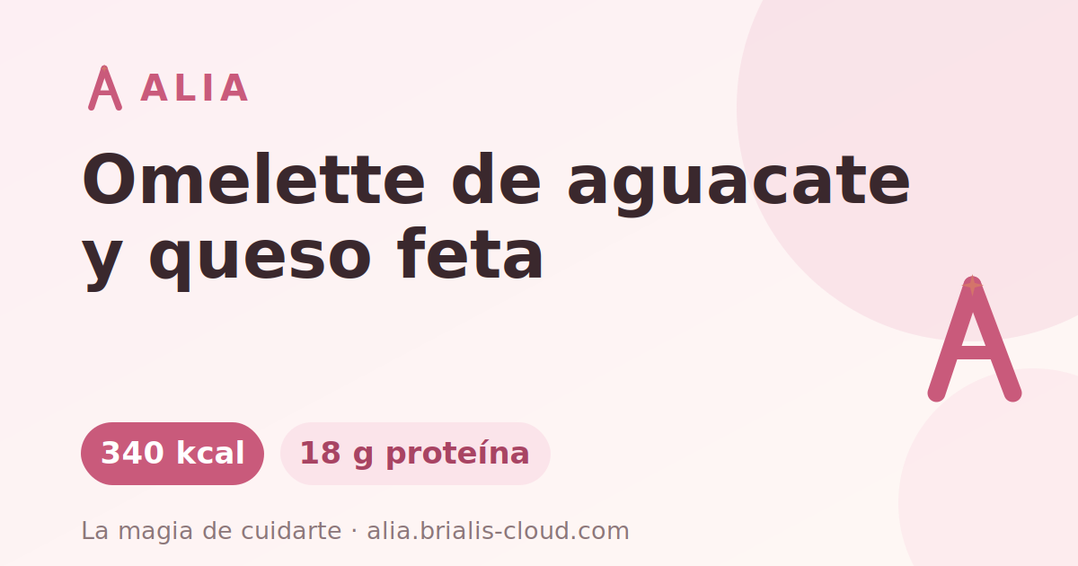 Omelette de aguacate y queso feta