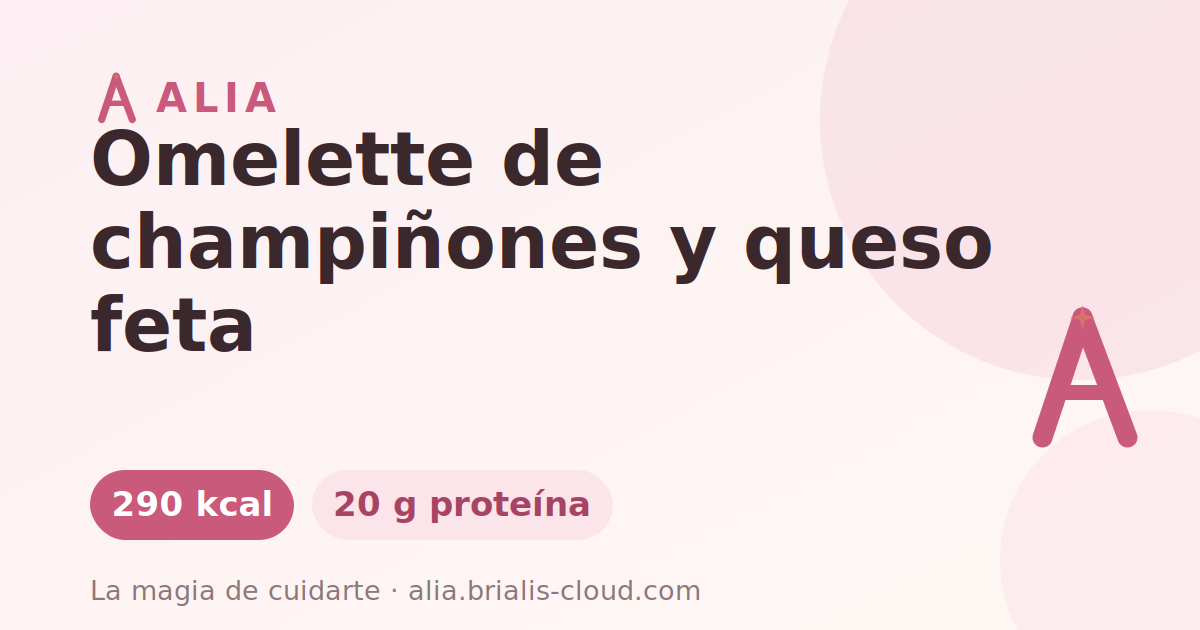 Omelette de champiñones y queso feta