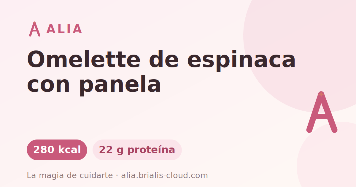 Omelette de espinaca con panela