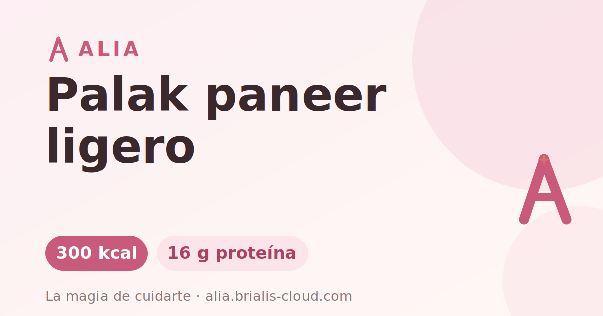 Palak paneer ligero