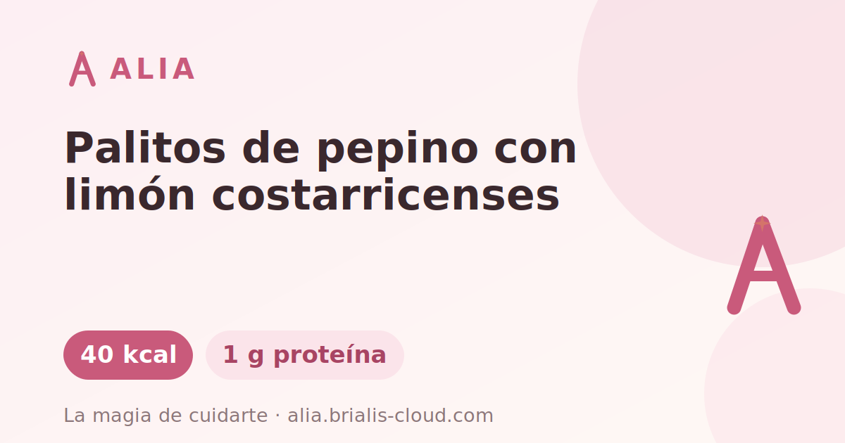 Palitos de pepino con limón costarricenses