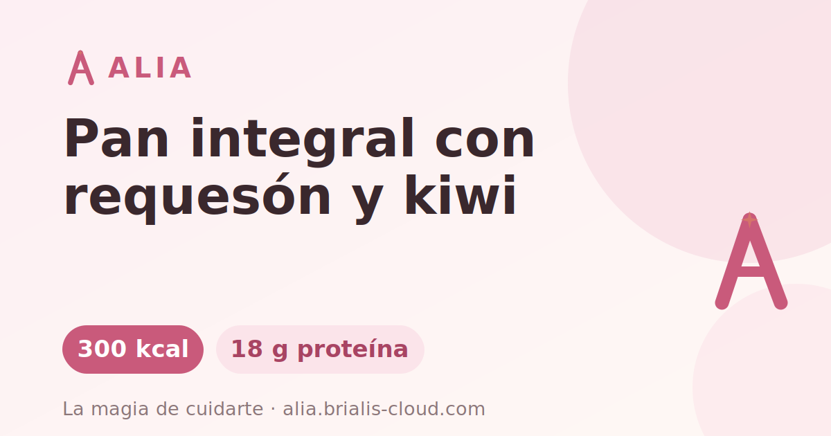 Pan integral con requesón y kiwi