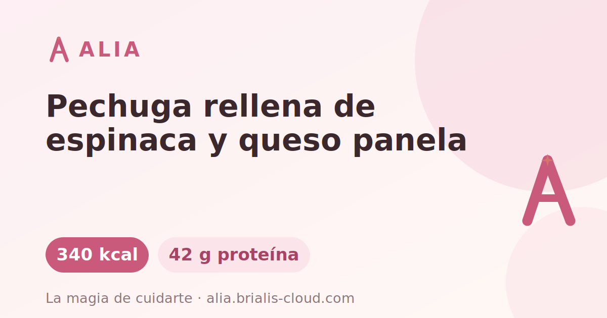 Pechuga rellena de espinaca y queso panela