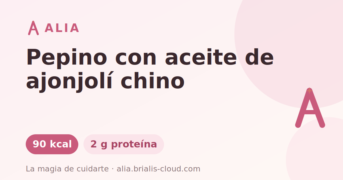 Pepino con aceite de ajonjolí chino
