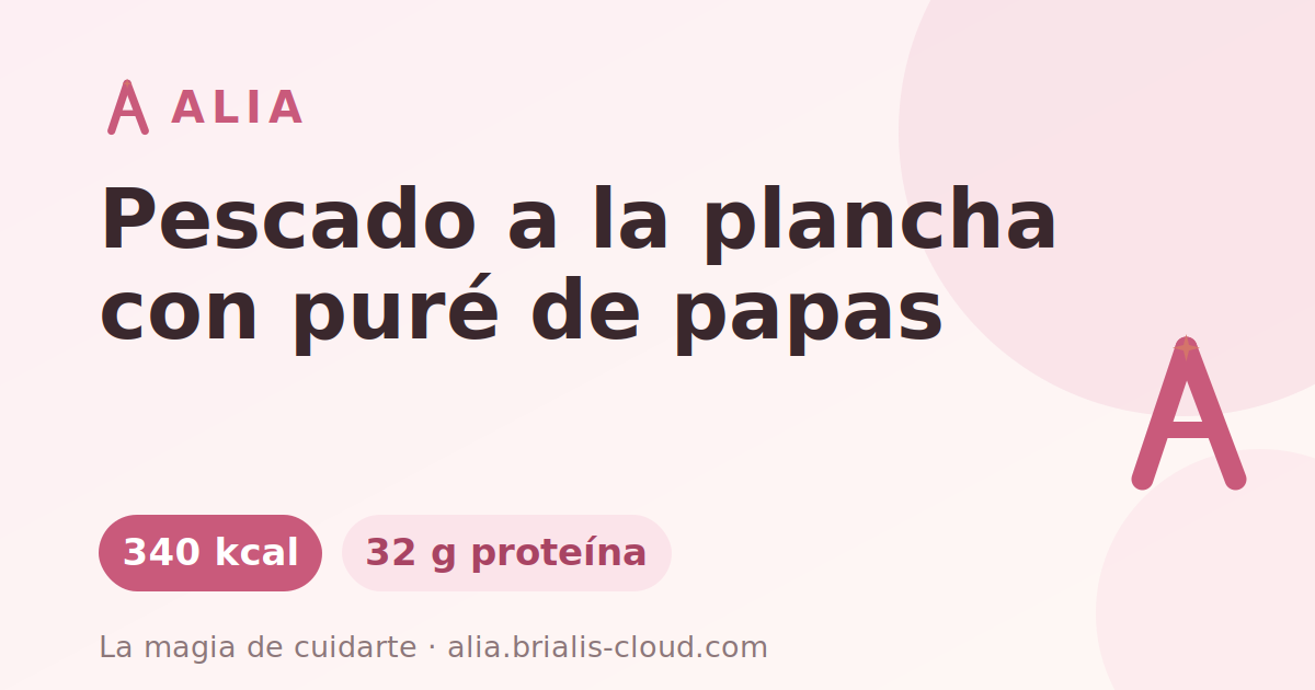 Pescado a la plancha con puré de papas