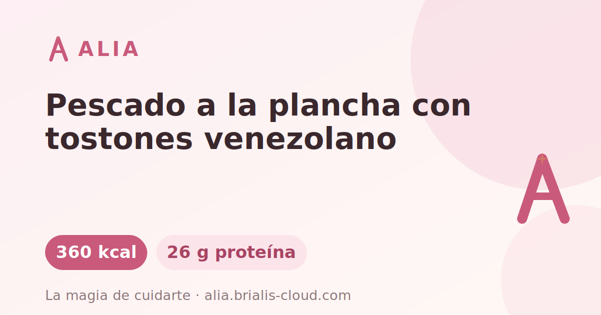 Pescado a la plancha con tostones venezolano