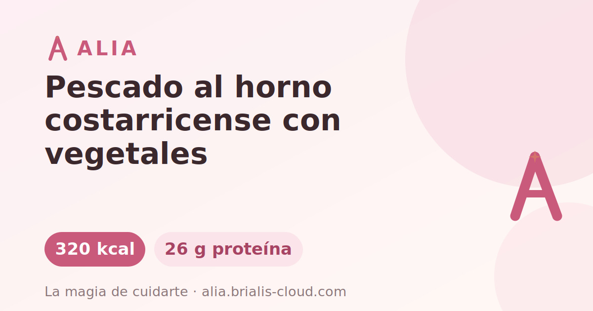 Pescado al horno costarricense con vegetales