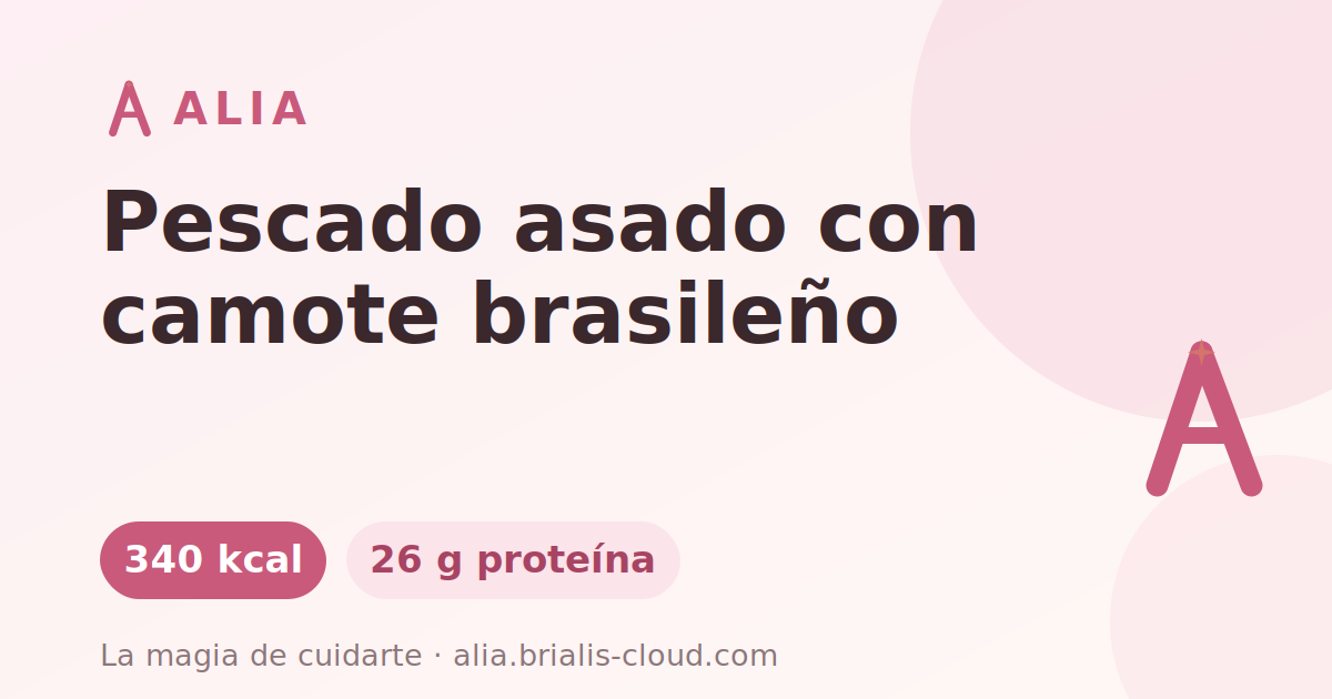 Pescado asado con camote brasileño